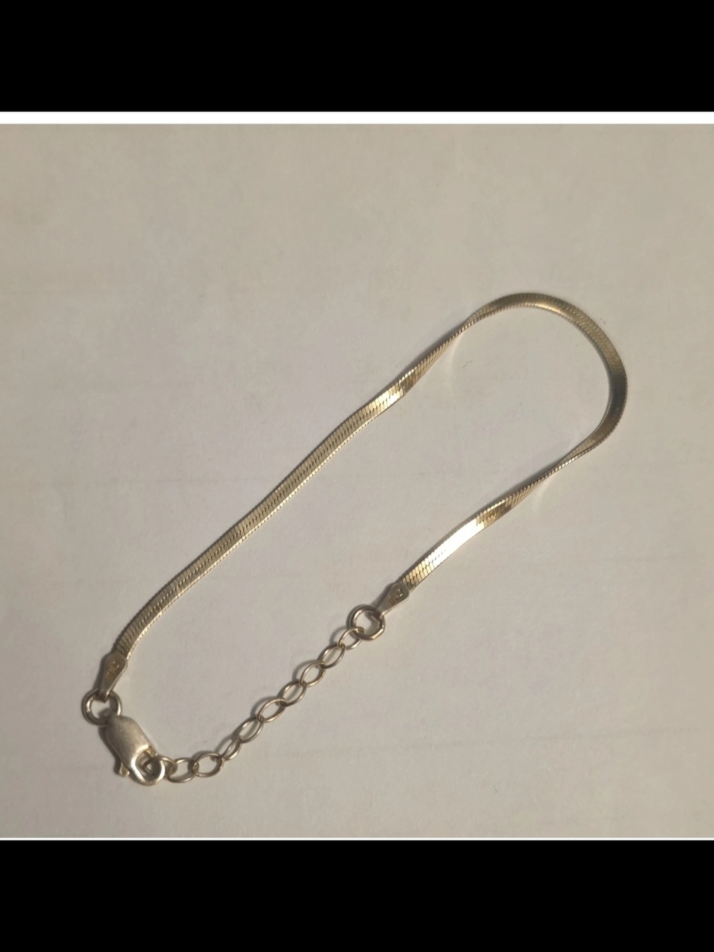 Sleek Silver Herringbone Chain Bracelet